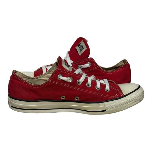Converse Chuck Taylor All Star Red Low Top Canvas Sneakers Women's Size 8 Shoes - Picture 7 of 8